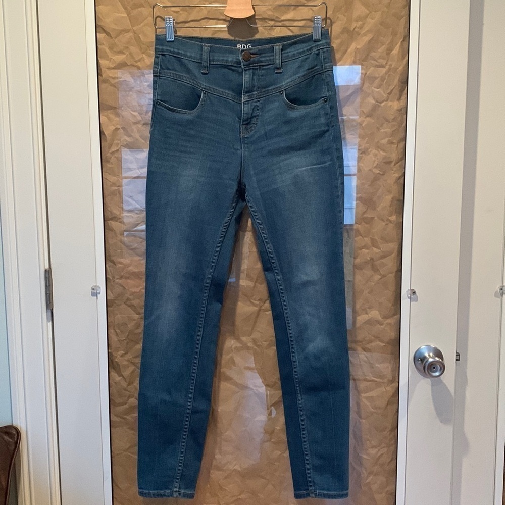 BDG | High Rise Sean Jean Ankle Blue Denim 4 Pocket Zipper Button Fly 28 W 29 L - Picture 2 of 16